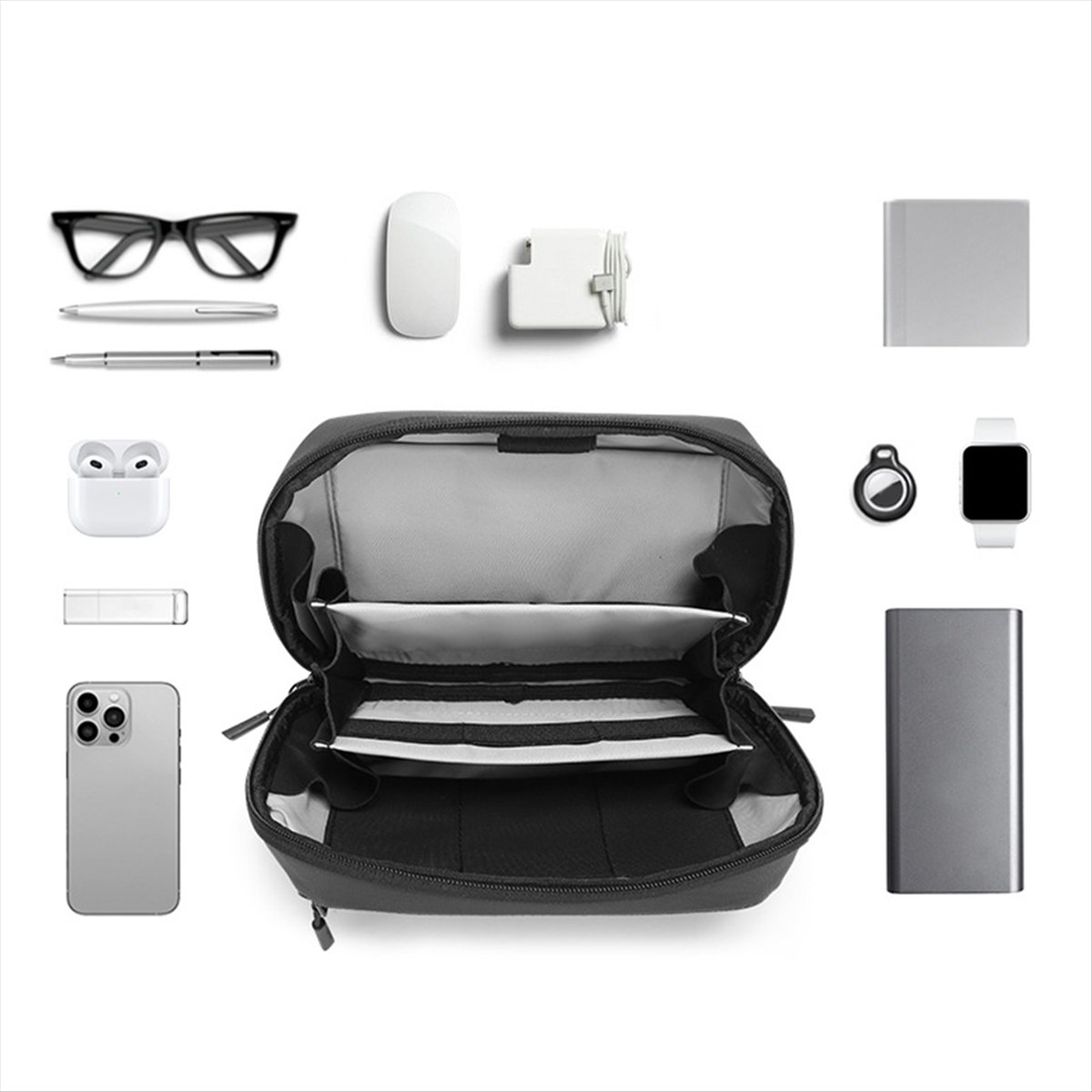 ☶❈＊♥AC1579-Waterproof Tech Pou - đánh giá và giá Tech Accessories Travel Organizer Pouch